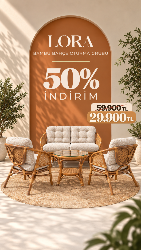 Lora İthal Bambu Balkon Takımı kampanya görseli