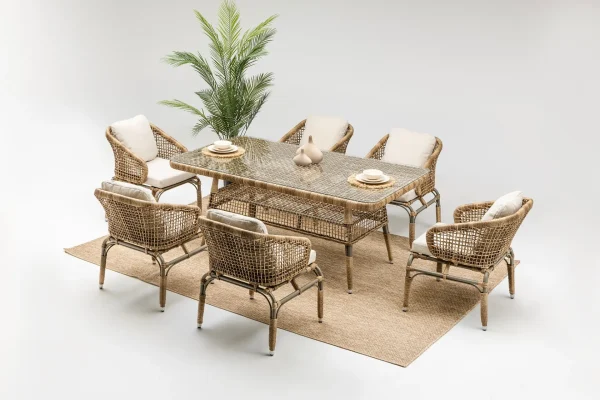 Morris Dining Set, general view of the table and chairs